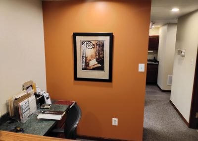 First-floor reception area at Marlton office condo, ideal for client greeting and administrative workspace.